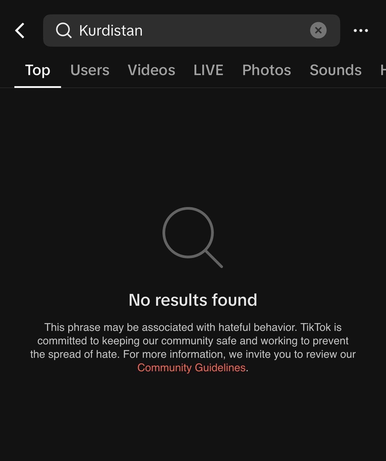 What is wrong with TikTok? Why is "Kurdistan" being blocked as "hateful behavior"?