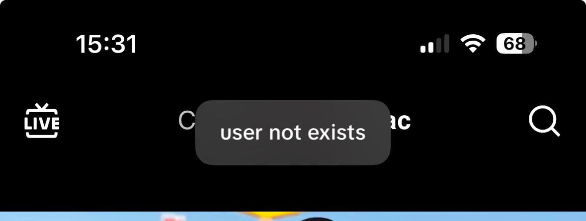 user not exists