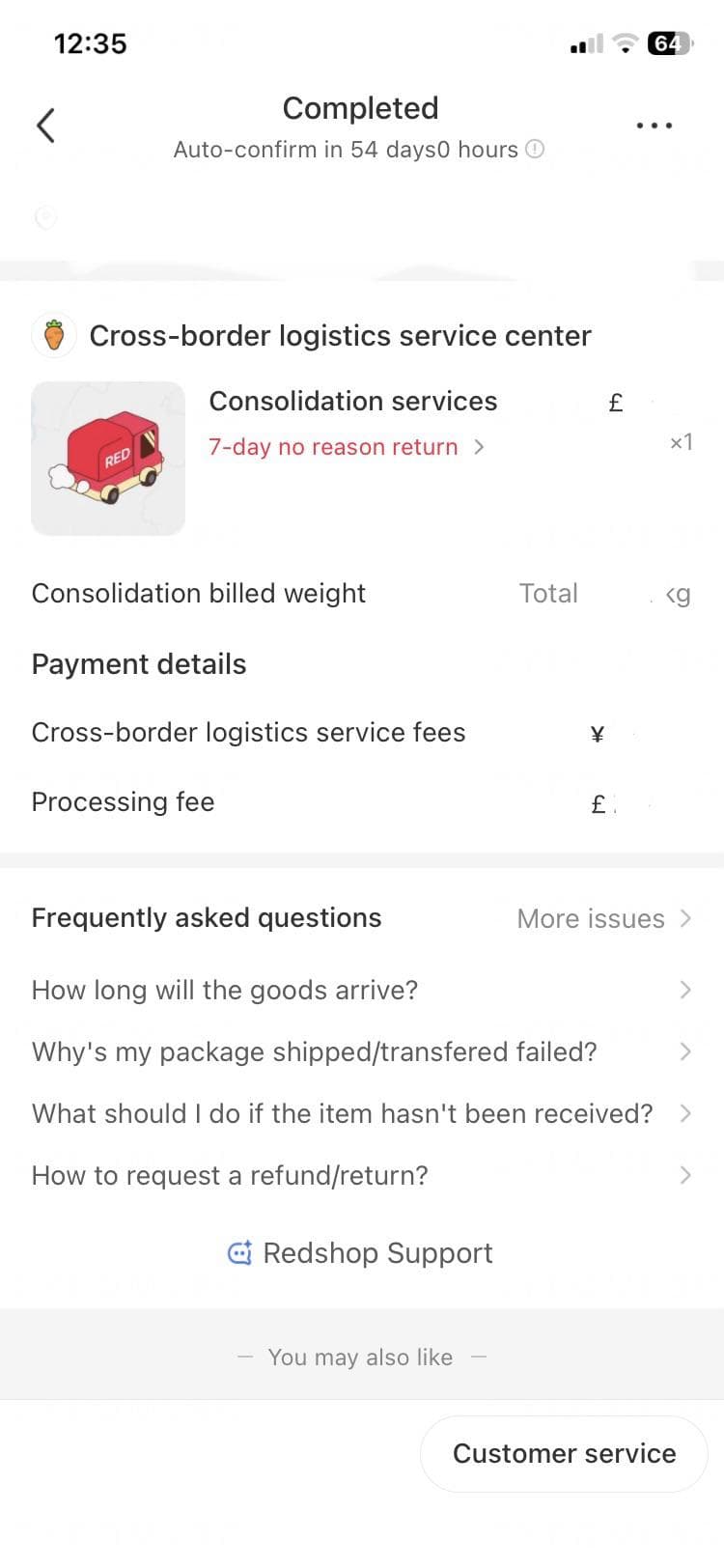 How to find which orders a consolidation charge covers