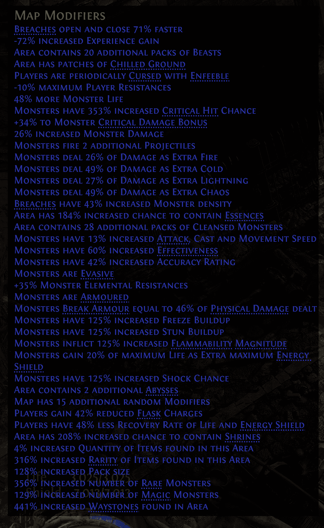 Weakest PoE2 Map (wtf is "15 additional modifiers"):