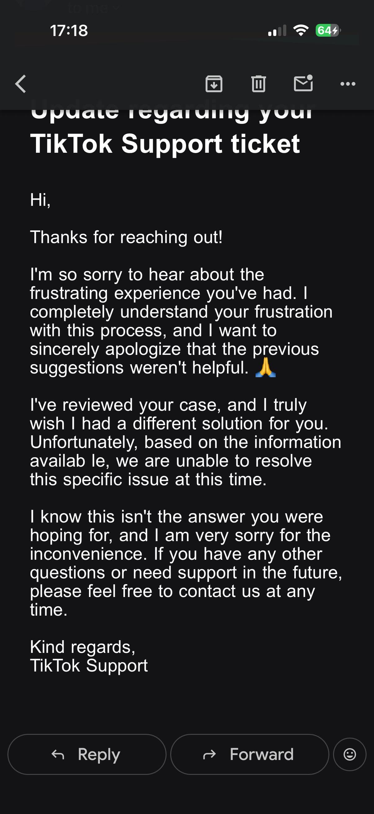 tiktok support wtf
