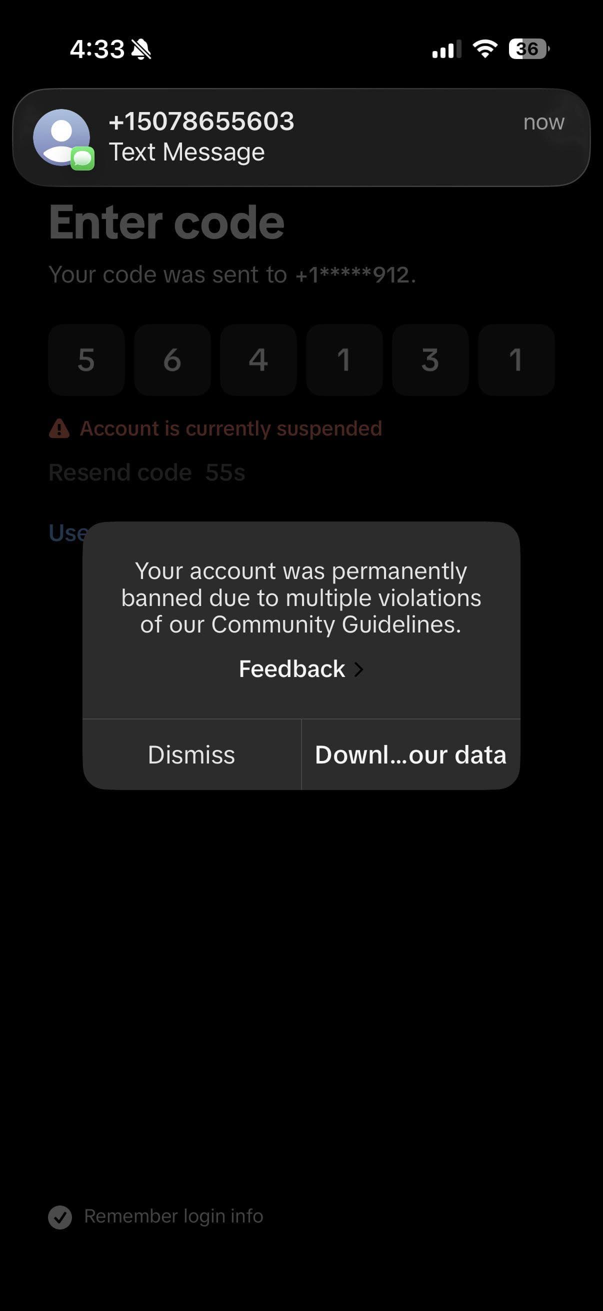 suspended