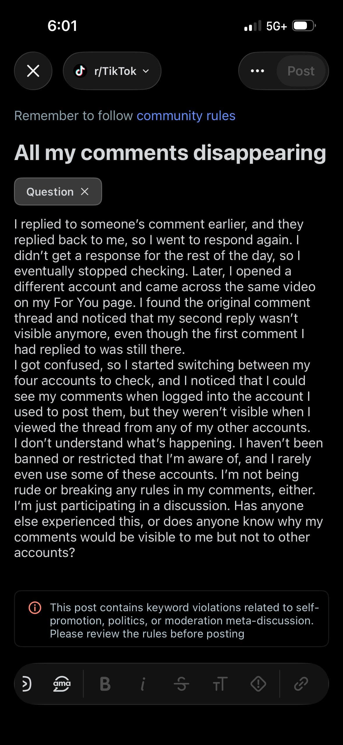 All my comments disappearing