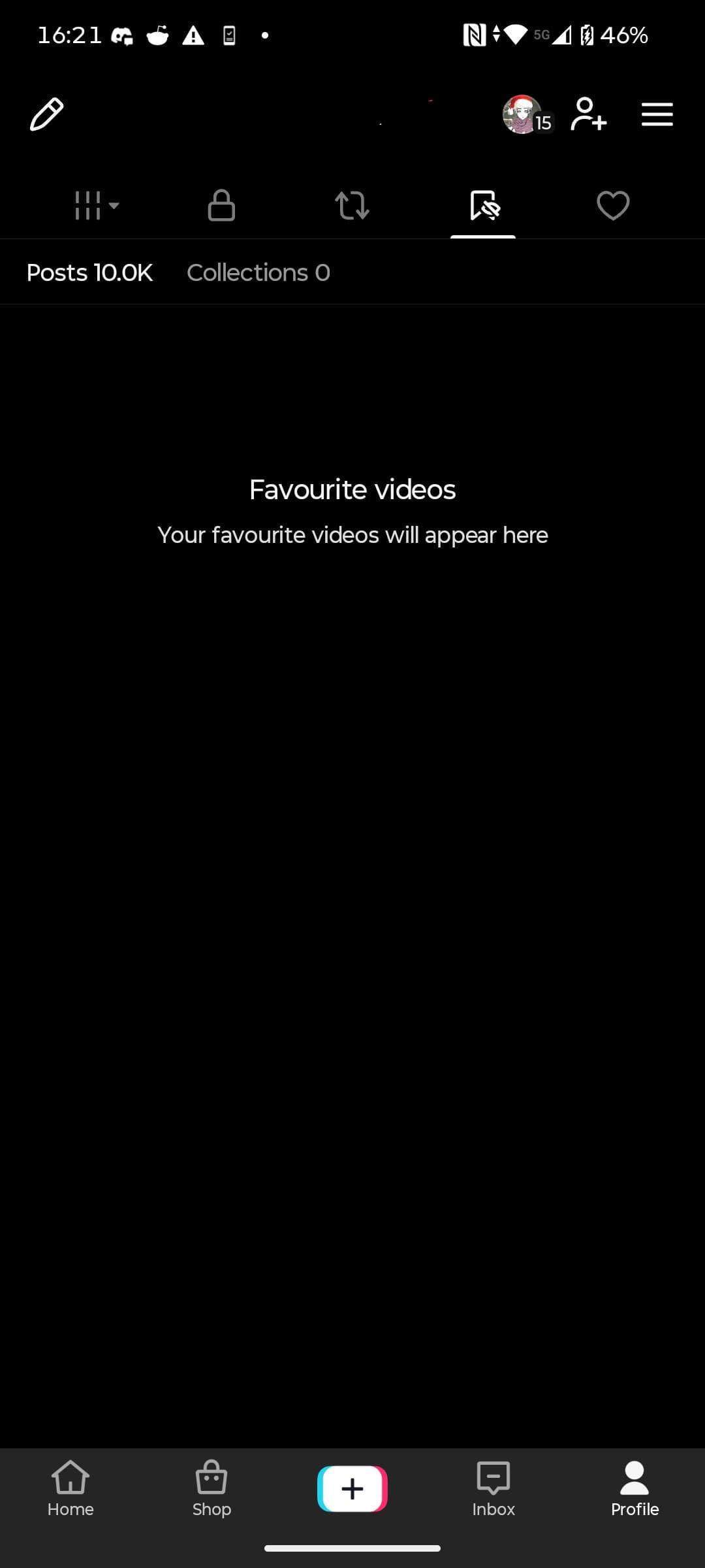 tiktok favorurites bugged?
