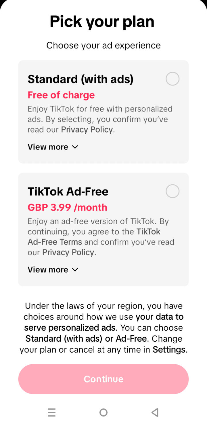POV: you open TikTok for 5 min and now you gotta pick a subscription plan
