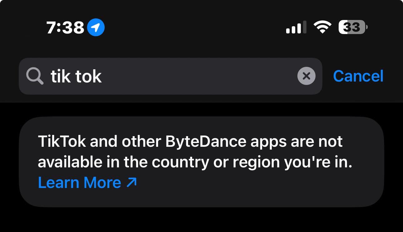 Still unavailable in the App Store