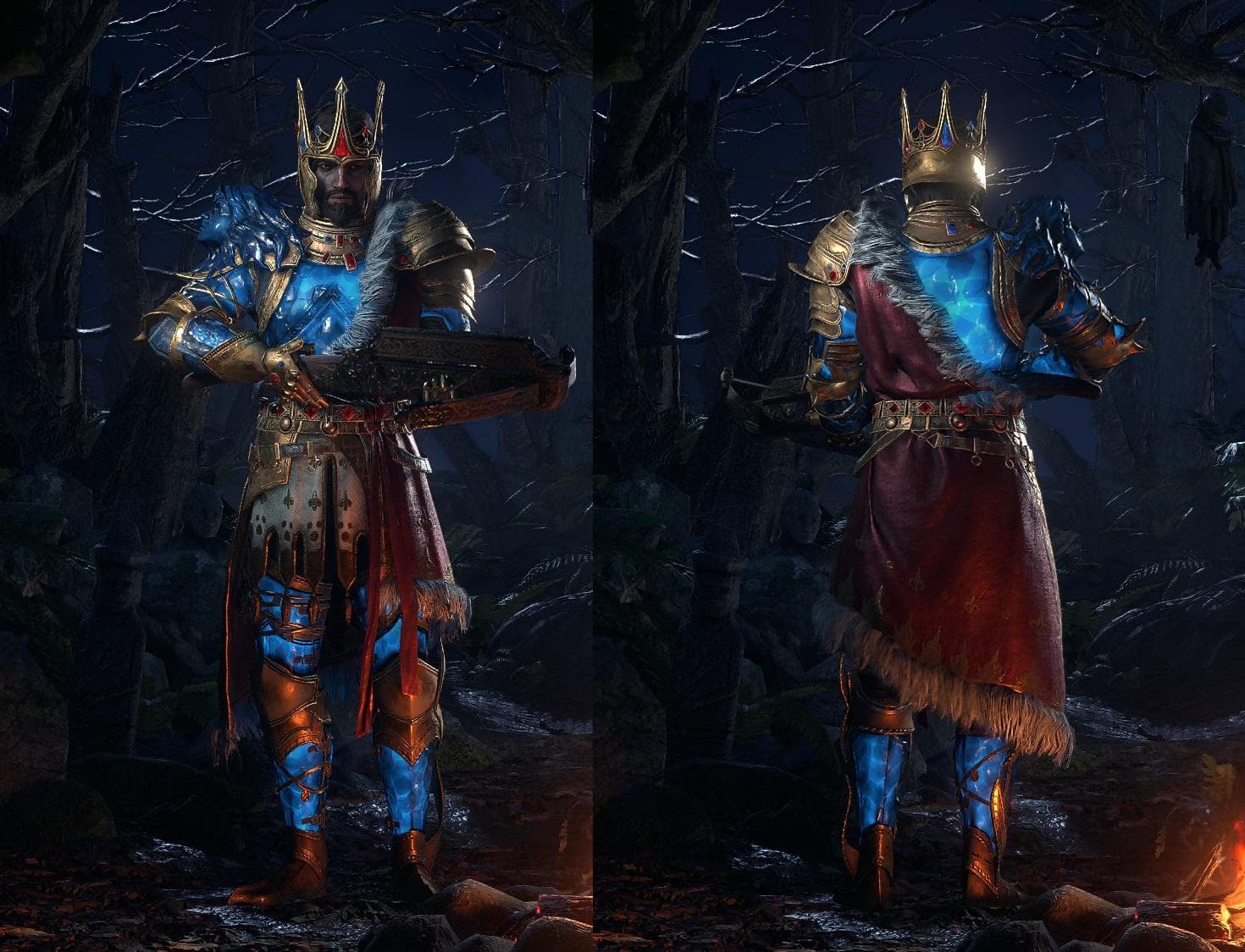 The new free set that you can get for 36 challenges in current poe1 league (quite amazing in poe2 imo)
