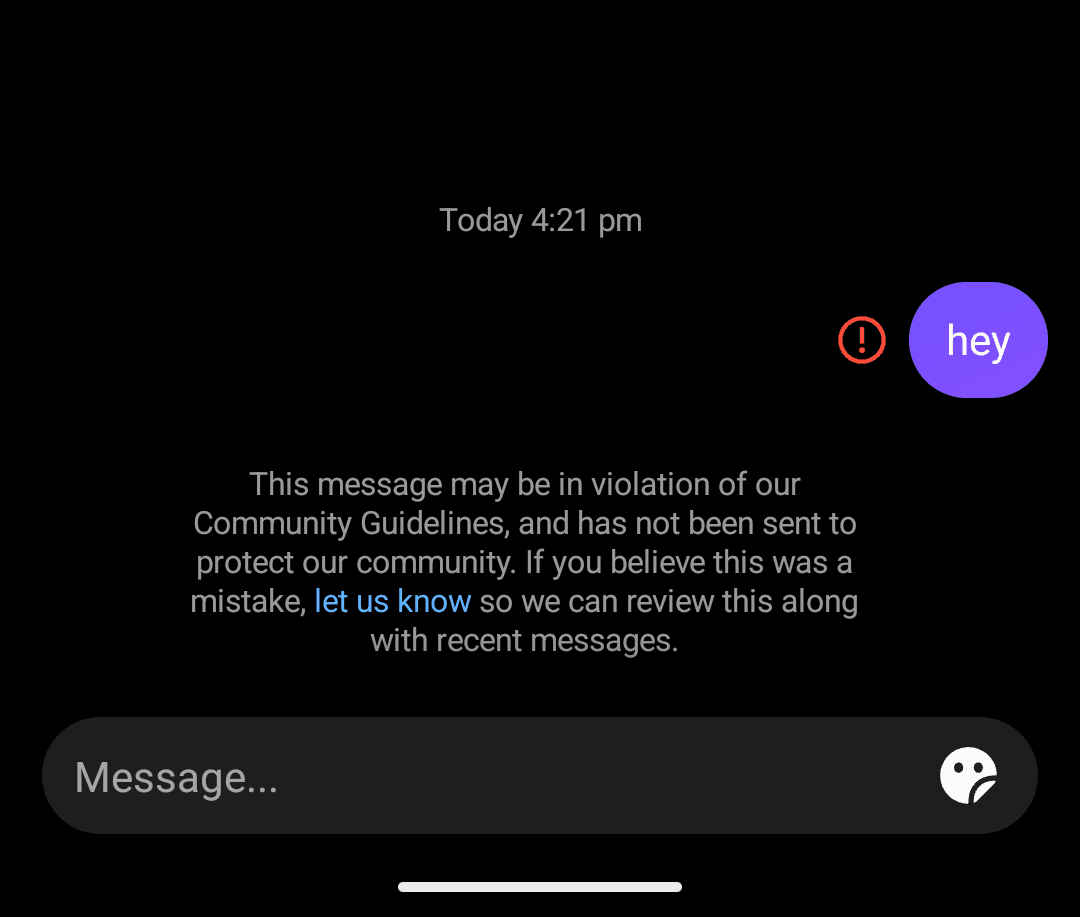Every message being flagged