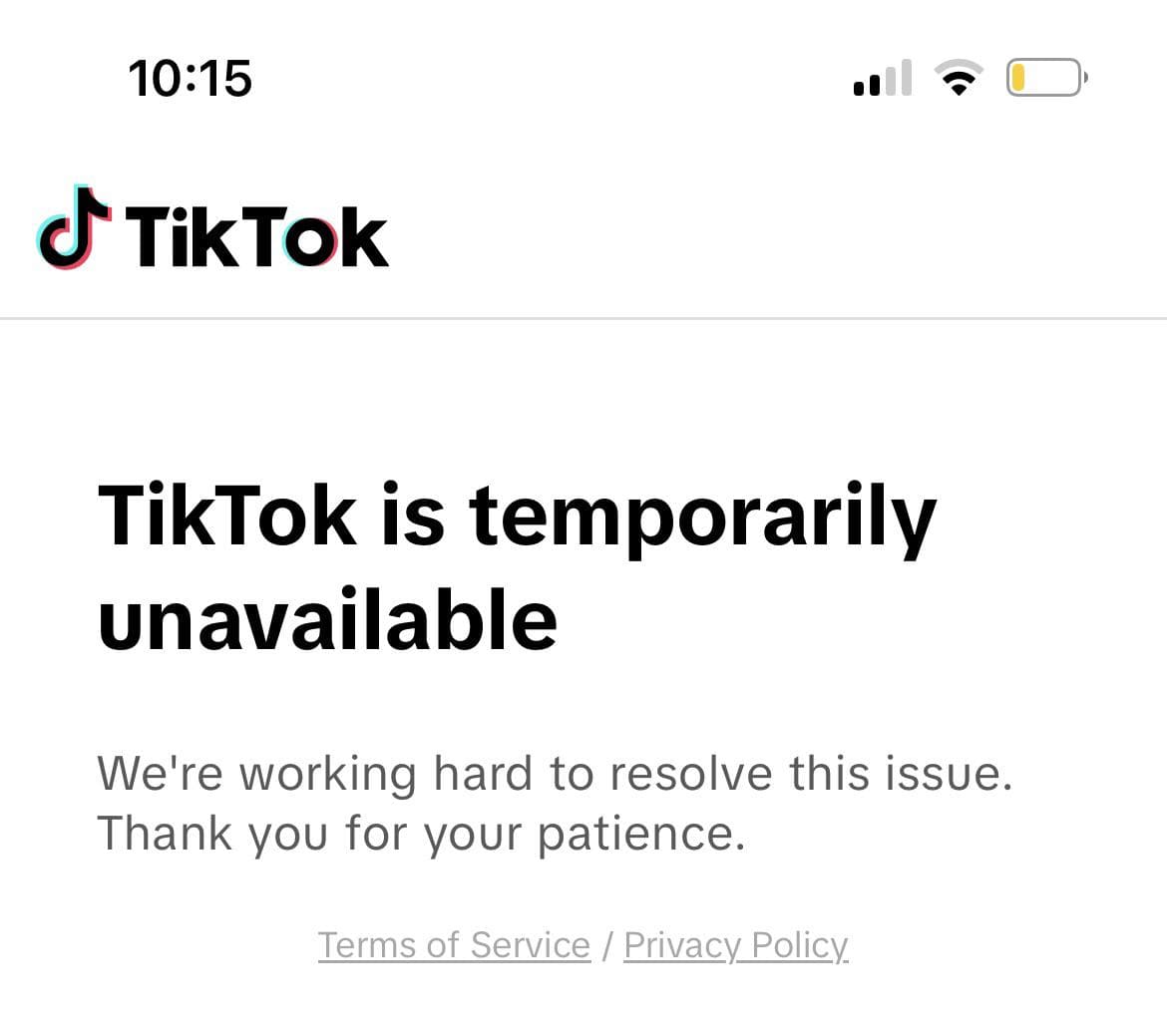 Anybody else still not able to access tiktok?