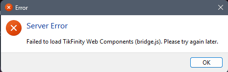 TikFinity's "Failed to load TikFinity Web Components (bridge.js). Please try again later." problem
