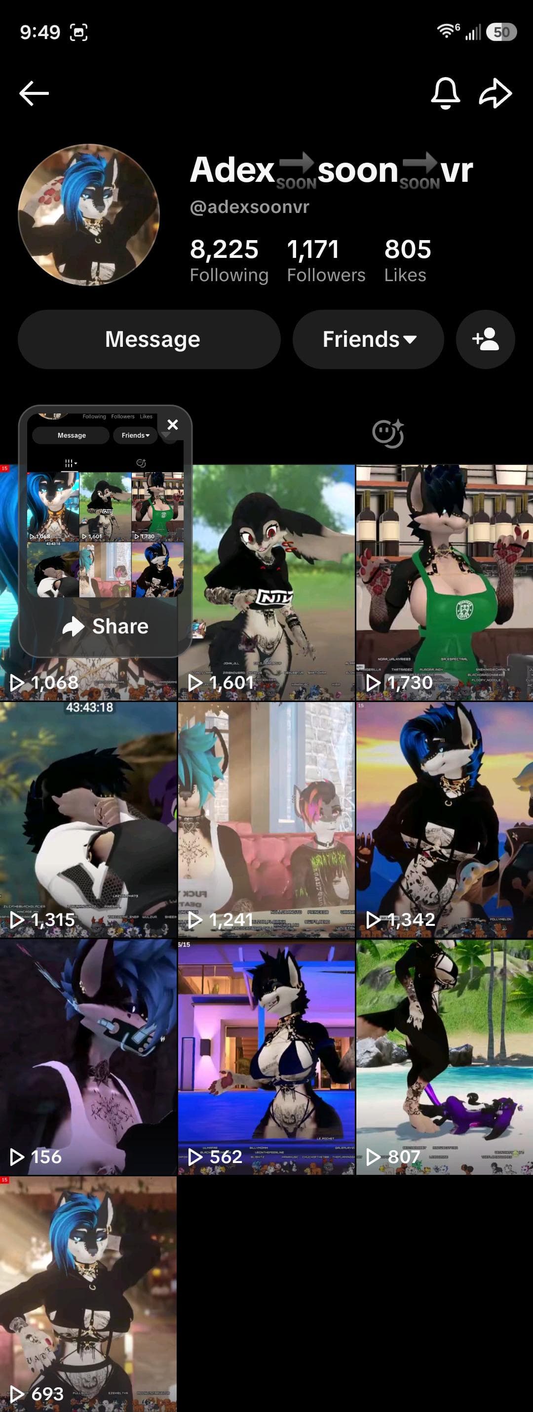 I need some info on who's this user is using another content creator image and video (nikkisfloof on X "formaly Twitter")