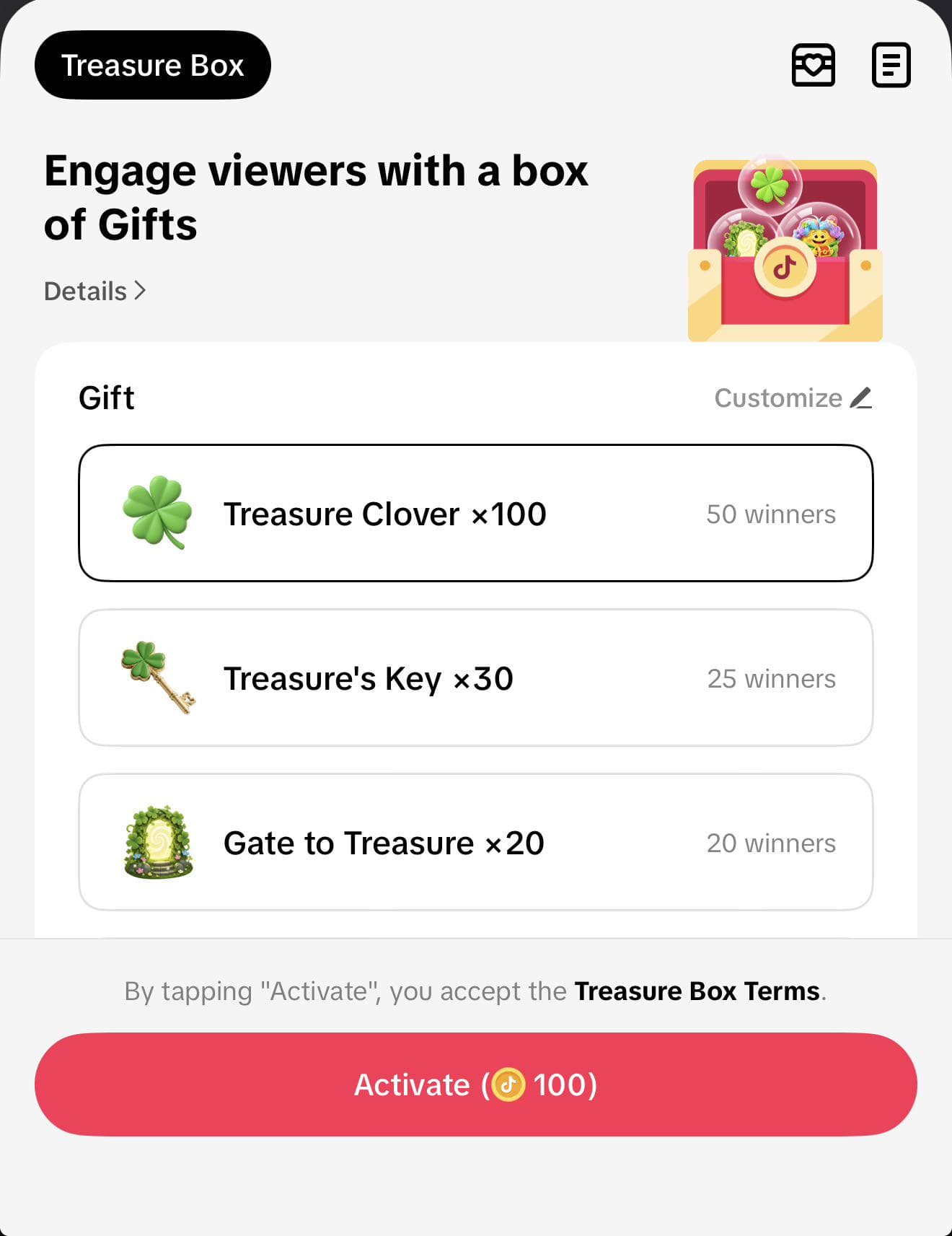 What happened to the coin gift boxes on TikTok? How do you drop a coin chest? When I press on the treasure box, I see clovers, etc., but no coins.