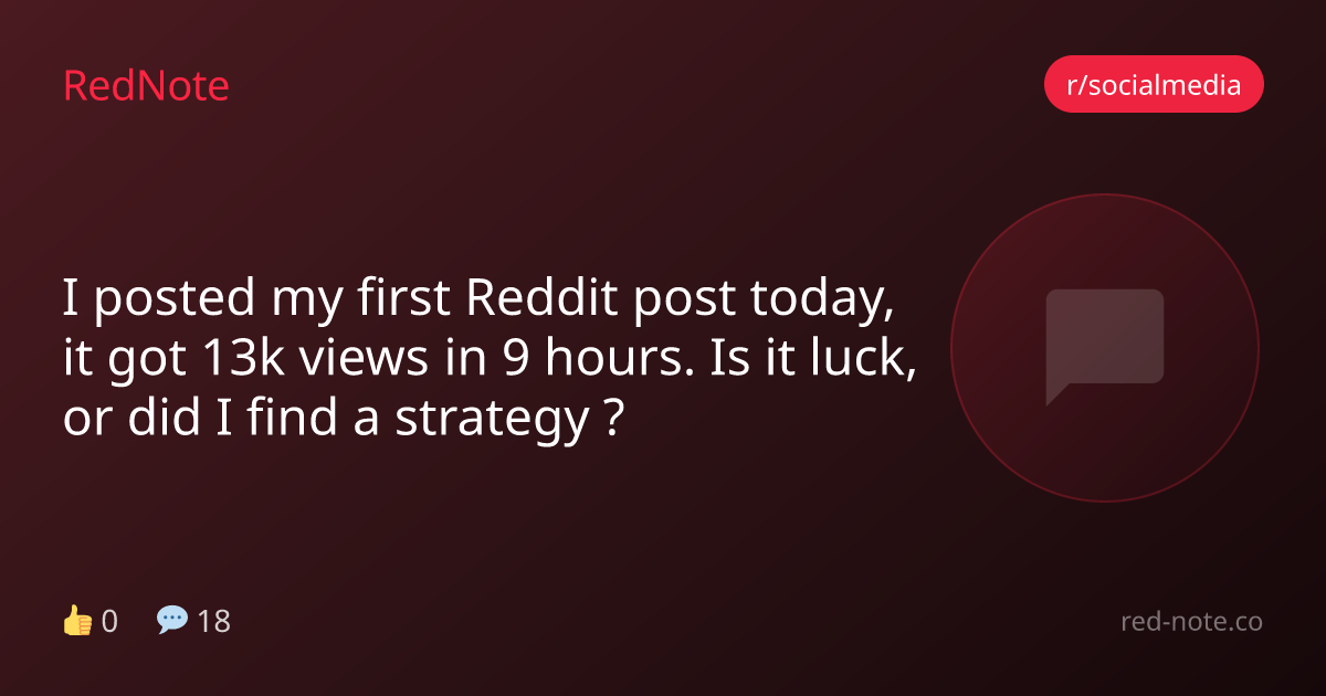 I posted my first Reddit post today, it got 13k views in 9 hours. Is it ...